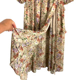 Buddy Love Beige Floral Double Slit Button Up Back Dress- Size M (see notes, sold out online)