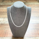 White Link Chain Necklace with Heart Lobster Clasp