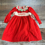 The Smocked Flamingo Red Smocked Harper Dress - Size 4T