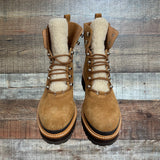 Marc Fisher Leather Sheep Fur Lined Boots- Size 8.5 (LIKE NEW)