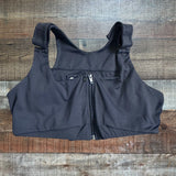 Heart & Core Black Zipper Front with Velcro Straps Bra- Size M