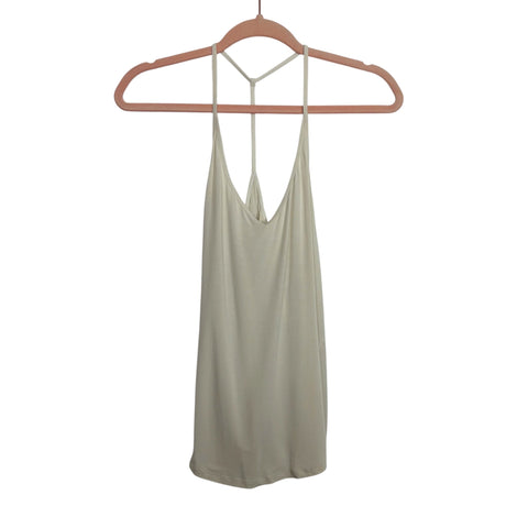 Lululemon White Open Back Tank - Size ~6 (No Size Tag, Fits Like A 6)