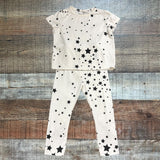 Mason Grey Mini White Star Print Two Piece Pajama Set- Size 18-24M (see notes)