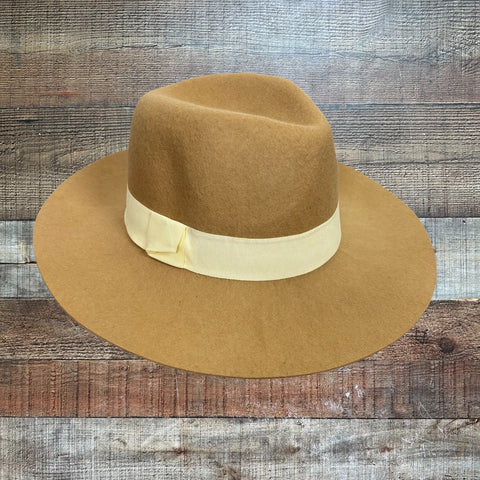 Nordstrom Tan Belted Wide Brim Hat