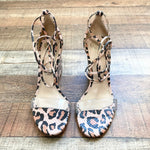 Vince Camuto Animal Print Lace Up Wedge Sandals- Size 6 (sold out online)