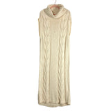 Free People Cream Cable Knit Sleeveless Turtleneck Sweater Dress- Size S (see notes,sold out online)