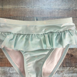 Cat & Jack Light Blue Hearts and Shimmery Sea Shell Rash Guard and Ruffle Bottoms Set- Size 3T (see notes, sold as a set)