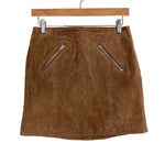 BLANKNYC Brown Suede Leather Zipper Pockets Skirt- Size 26