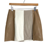 Vestique Taupe/White/Tan Color Block Faux Leather Skirt- Size S (see notes, sold out online)