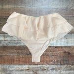 No Brand Cream Tiered Bikini Bottom- Size S (We Have Matching Top!)