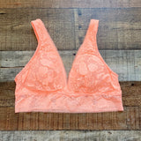 Aerie Neon Orange Lace Padded Bralette NWT- Size L