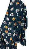 Caralyn Mirand The Drop Black Printed Faux Wrap Dress- Size L