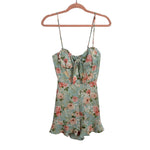 Privy Blue Floral Print Romper - Size S