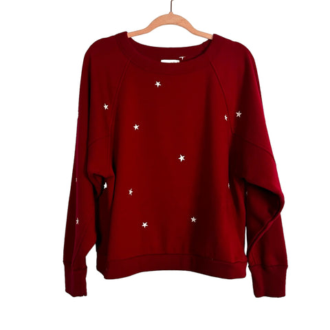 Universal Thread Red Embroidered Star Print Sweatshirt- Size M