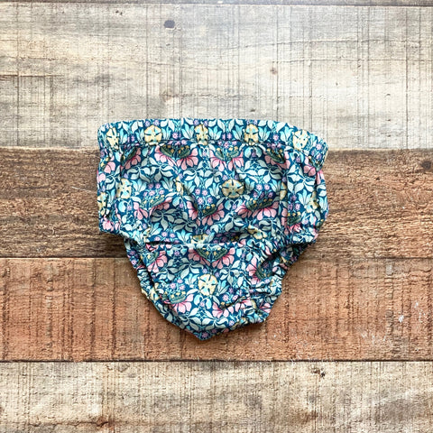 La Petite Collection Teal with Floral Print Bloomers- Size 3M