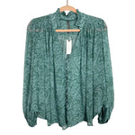 Anthropologie Blue Green Blouse NWT- Size XS