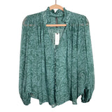 Anthropologie Blue Green Blouse NWT- Size XS