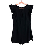 No Brand (Jane Fashion) Black Ruffle Sleeve Romper- Size M