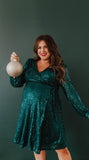 Pink Desert Emerald Green Sequin Wrap Dress - Size 2X (Sold Out Online!)