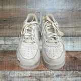 Pre-Owned Nike Air Force 1 White Leather Sneakers- Size 8 (see notes)