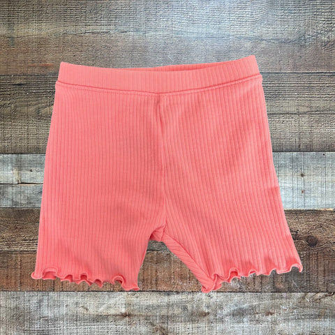 Old Navy Pink Ribbed Lettuce Hem Biker Shorts NWT- Size 3T