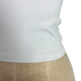Nikibiki White Ribbed Fitted One Shoulder Top - Size ~XS/S (No Size Tag, Fits Like XS/S - See Notes)