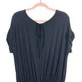 Egs Black Faux Drawstring Back Tie Romper- Size 1XL