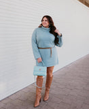 Abercrombie & Fitch Light Blue Turtleneck Sweater Dress - Size XL
