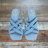 Sam Edelman Blue Leather Braided Heels- Size 6