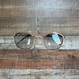 Ray Ban Polished Copper Round Double Bridge Sunglasses With Case