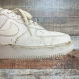 Pre-Owned Nike Air Force 1 White Leather Sneakers- Size 8 (see notes)