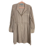 Tuckernuck Brown and Cream Striped Button Up Dress- Size XXXL
