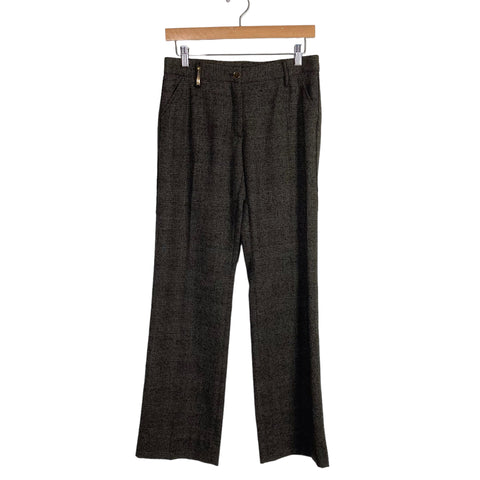 Pre-owned Authentic VINTAGE Dolce & Gabbana Dark Brown Check Design Wool Pants- Size ~XS (see notes, Inseam 30”)