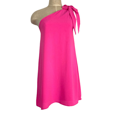 Pink Lily Pink One Tie Shoulder Dress- Size L