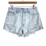 Abercrombie & Fitch Bleach Wash Distressed Annie High Rise Jean Shorts- Size 28/6