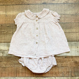 Pukatuka Tiny Floral Print Top with Matching Ruffle Butt Bloomers Set- Size 4Y (see notes, sold as a set)