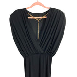 MABLE Black Open Back Drape High Slit Midi Dress NWT- Size S (sold out online)