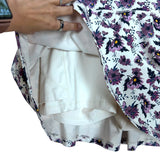 Senita Athletics White Purple Floral Print Skort- Size L
