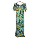 Never Fully Dressed Blue Lined Palms Printed Mesh Overlay Tilly Dress NWT- Size 2 (sold out online)