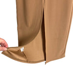 Boohoo Camel with Back Slit and Elastic Waist Skirt- Size 6 (see notes)