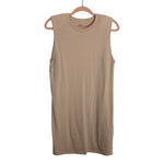 Abercrombie & Fitch Tan Cotton Shoulder Pad Tank Shirt Dress- Size S Tall