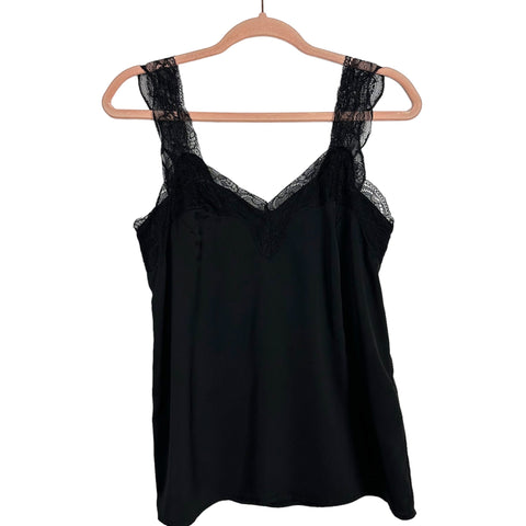 Storia Black Lace Sweetheart Neckline Tank- Size S