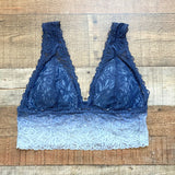 Aerie Navy/Light Blue Ombre Lace Padded Bralette- Size L (we have matching underwear)