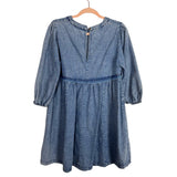 Very J Chambray with Back Button Keyhole Dress- Size S