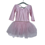 H&M Pink Criss Cross Back Glitter Tutu Leotard- Size 3/4T