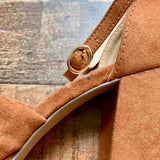 Loft Brown Suede Ankle Strap Block Heels- Size 7 (see notes)