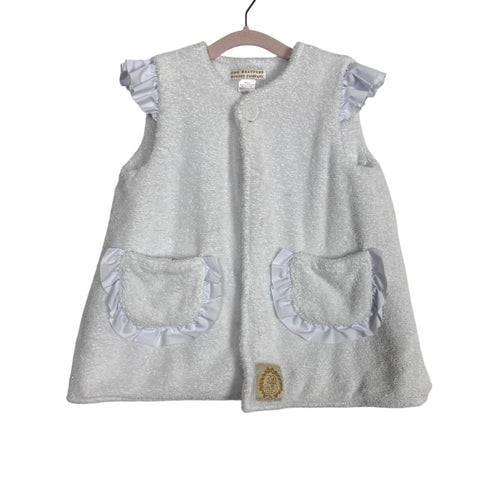 The Beaufort Bonnet Company White Terry Ruffle Cover Up- Size 3T