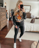 Love Vintage Faded Black Tiger Sweatshirt- Size M