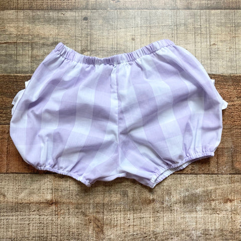 The Beaufort Bonnet Company Purple and White Ruffle Bottom Bloomers- Size 3T