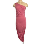 Pink Blush Pink Rouched One Shoulder Maternity Dress - Size M